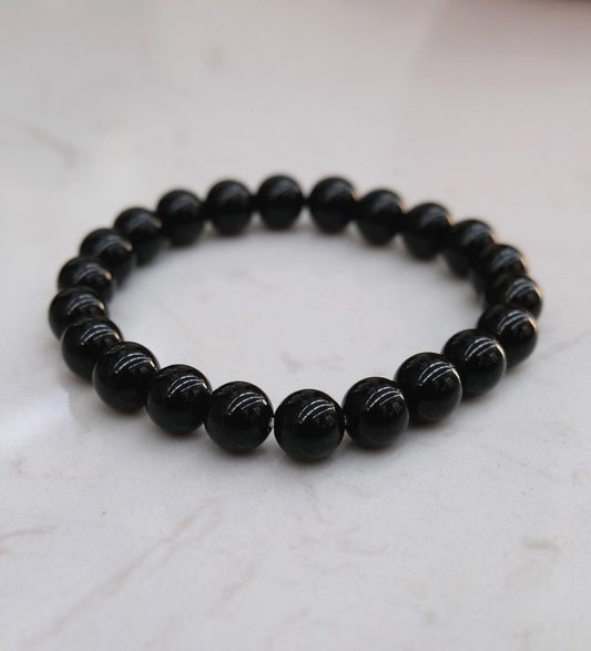 Black Obsidian Bead Bracelet - Protection, Negativity & Creativity