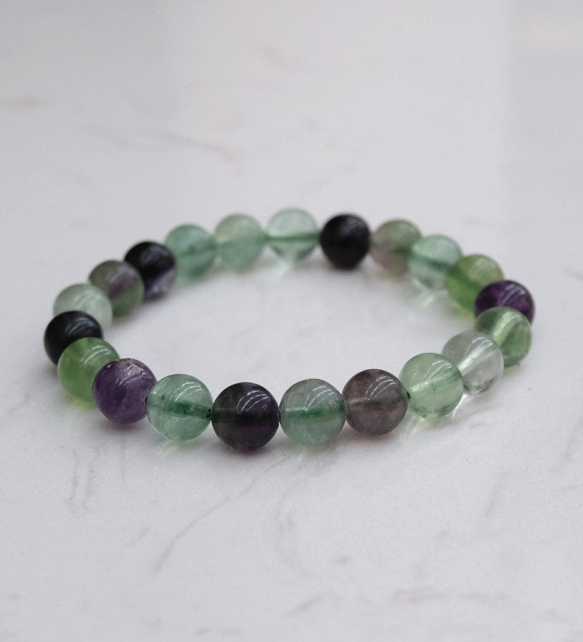 Fluorite Bead Bracelet - Learning, Peace & Positivity