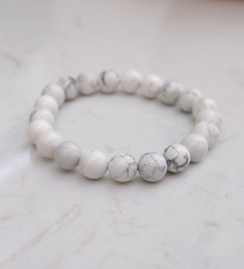 Howlite Bead Bracelet - Strength, Calm & Knowledge