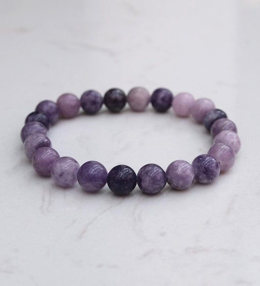 Lepidolite Bead Bracelet - Tranquillity, Sleep & Stabilising