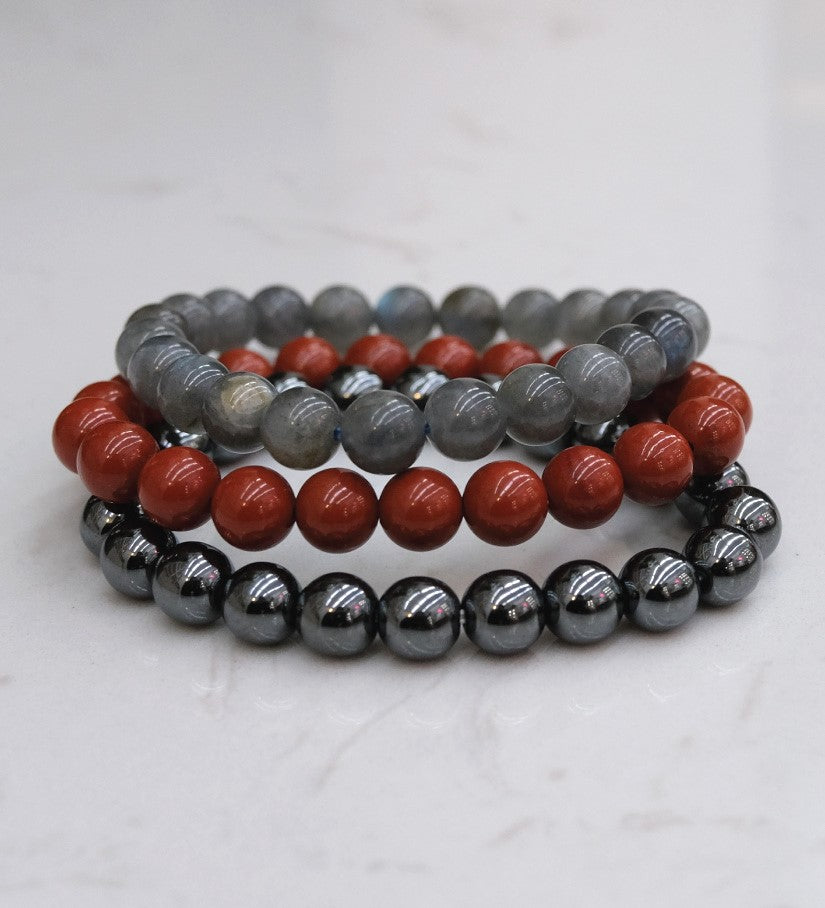 Hematite Bead Bracelet - Grounding, Balance & Stability