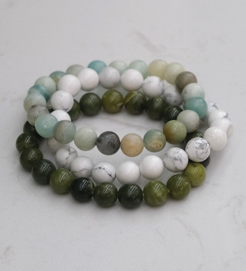 Howlite Bead Bracelet - Strength, Calm & Knowledge